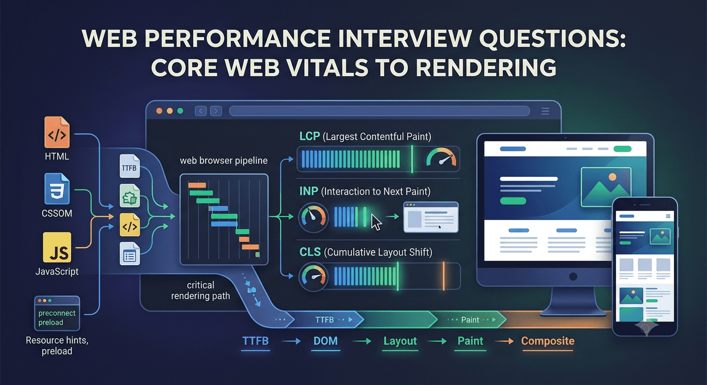 Thumbnail of Web Performance Interview Questions: Core Web Vitals to Rendering (2026)